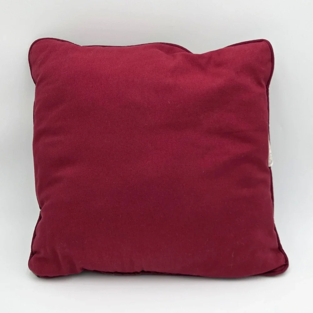 Whimsical Santa Workshop Christmas Tapestry Throw Pillow Elf Elves Reindeer Toys